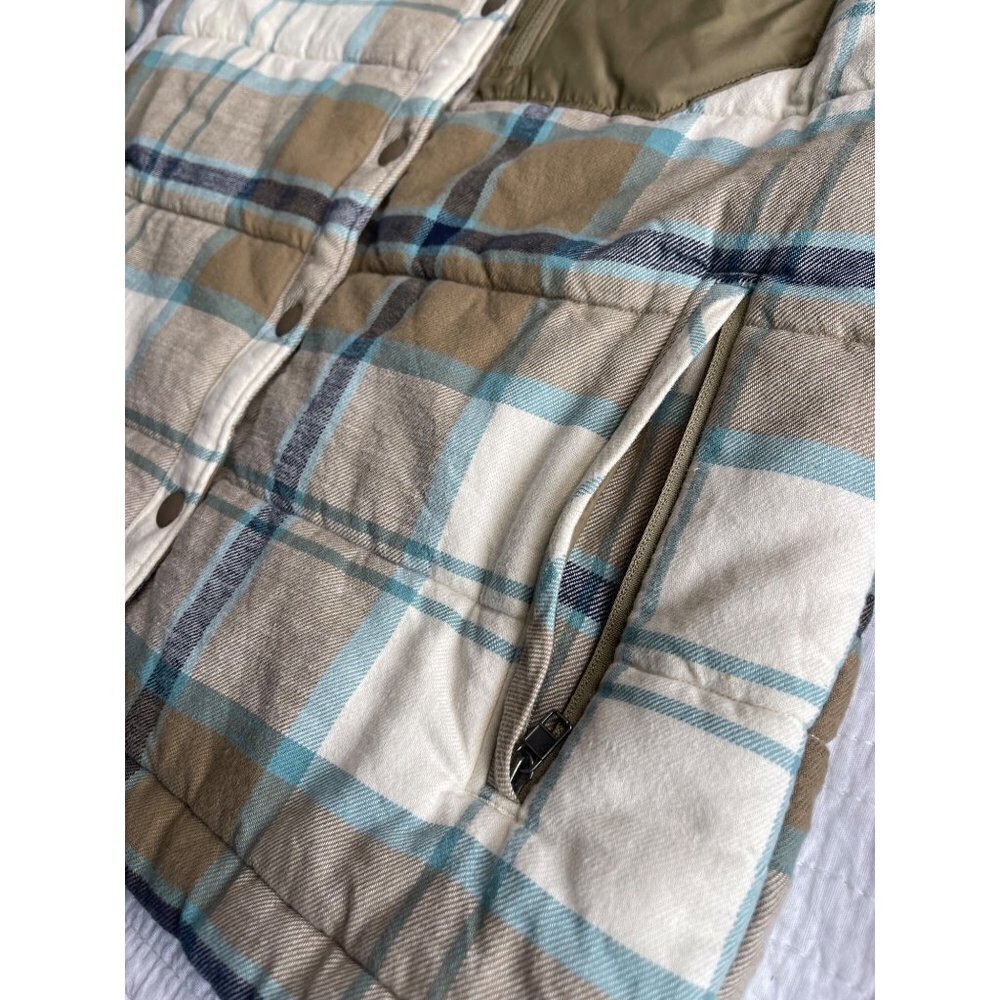 Patagonia Womens SZ S Heywood Plaid Jacket Insulated Quilted Cream Blue Rare! - Picture 12 of 12
